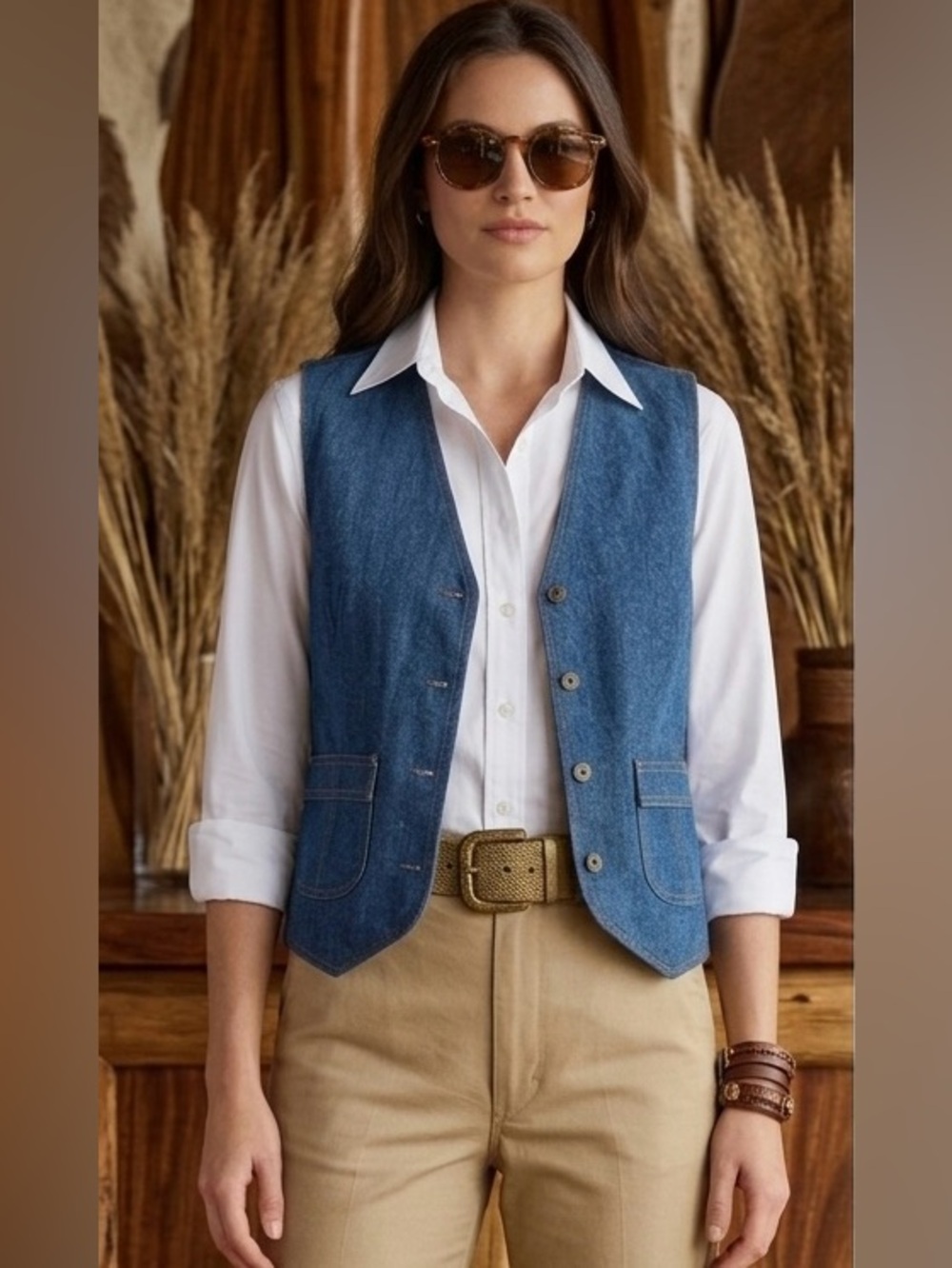 Rare 70s VINTAGE Levi’s Panatela Tailored Leisure Denim Vest Men’s S Women’s M/L - Picture 3 of 13